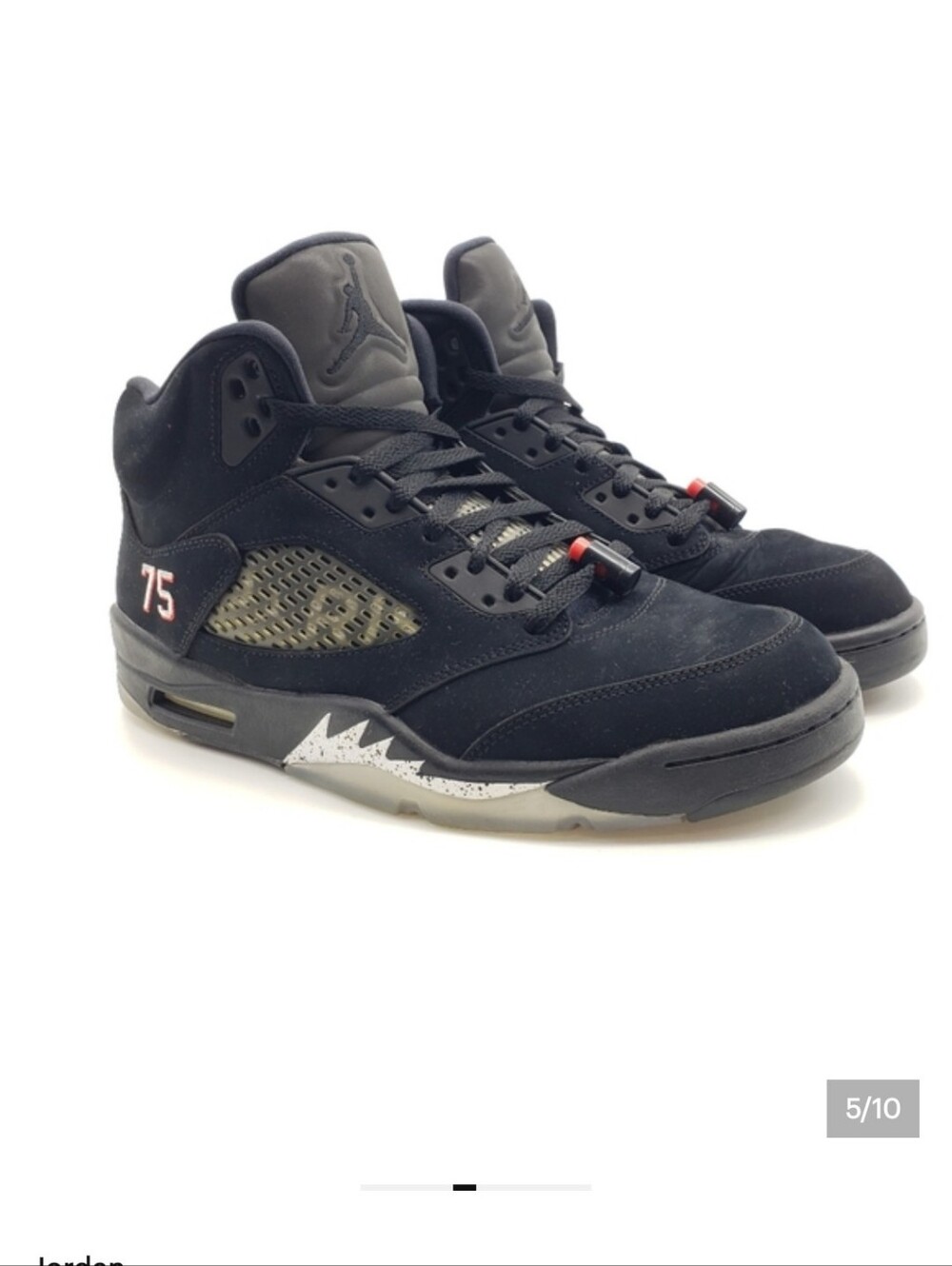 Paris Saint-Germain x Air Jordan 5 Retro Basketball Shoes AV9175-001 Men's Sz 9